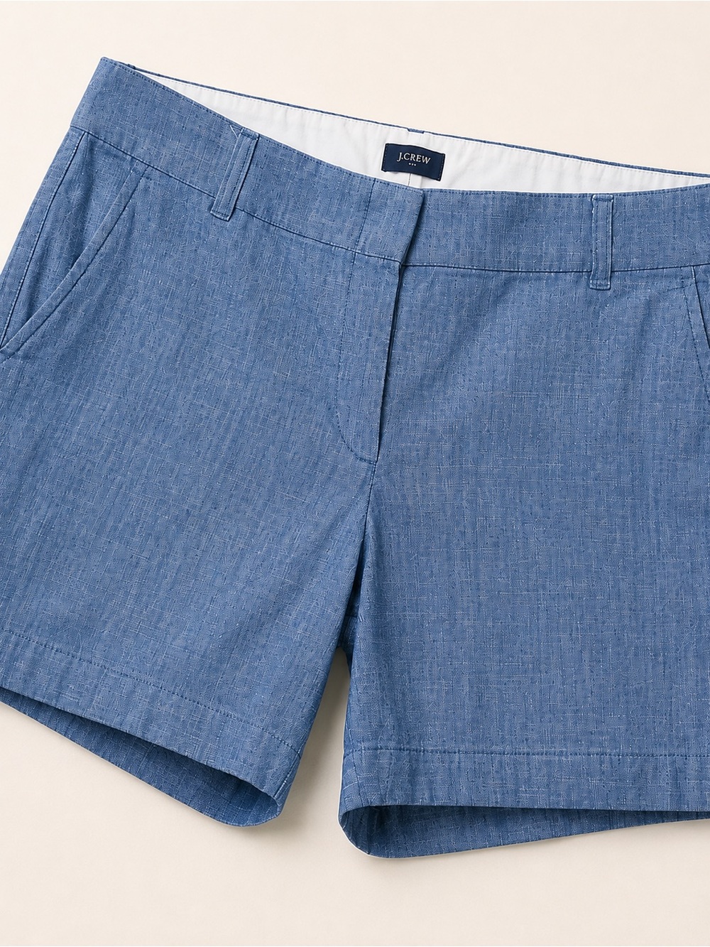 J.Crew 5” Classic Chambray Shorts Echo Blue Wash Size 10 Cotton - Picture 5 of 12